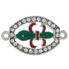 Łącznik przekładka do bransoletek naszyjnika z cyrkoniami harcerz czerwony 33x20mm