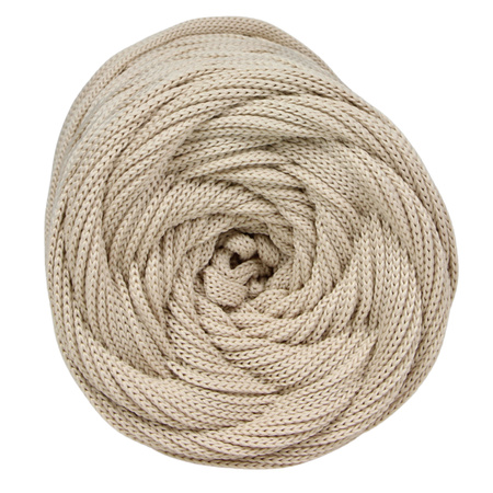 Sznurek poliestrowy płaski 5 mm bez rdzenia – do torebek i makramy, Beżowy Jasny | Light Moonstone | Mia Mote™ ByBag