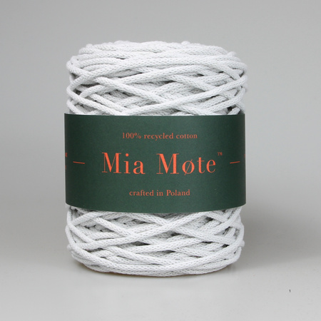 Mia Mote™ / Basic Line / Sznurek Bawełniany pleciony / Do Makramy / 5mm / Grey White