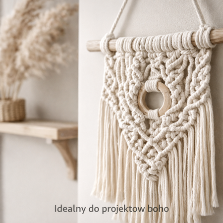 Mia Mote™ Classic Line Sznurek bawełniany skręcany do makramy 5mm limestone