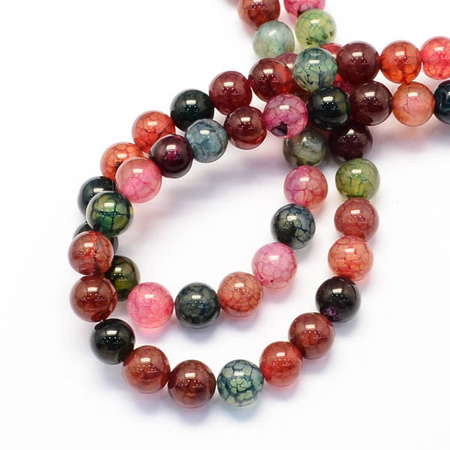 Agat Smoczy Colorful Kamień Jubilerski gładki kula 6mm 