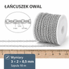 Łańcuszek do biżuterii stal chirurgiczna Ogniwo Owal 3x2x0.5mm