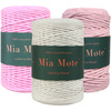Mia Mote™ Zestaw sznurków do makramy – 3x100 m – Sznurek Bawełniany Skręcany 3 mm – Zestaw PASTELOWY Ivory/Morganite/Pink Pearl