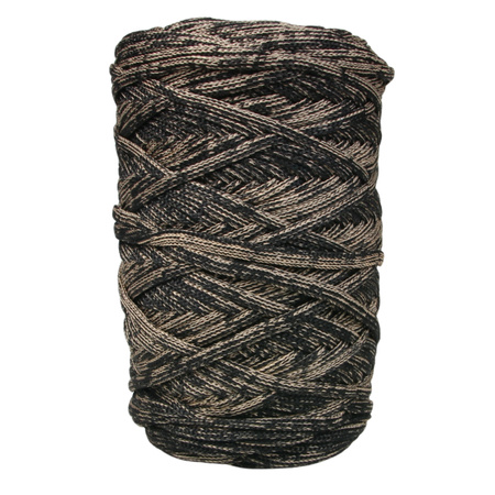 Mia Mote™ ByBag Line Sznurek Poliestrowy płaski bez rdzenia czarny z beżową nitką 5mm