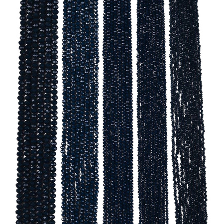 Koraliki Fasetowane Kryształki Szklane Rondelle Morski Granatowy 2.7x1.5mm