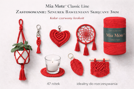  Mia Mote™ Classic Line Sznurek bawełniany skręcany do makramy 3mm krokoit