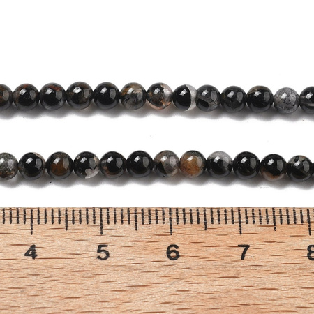 Turmalin Czarny - kamień ochrony i stabilizacji - Kula Gładka Koraliki 4mm