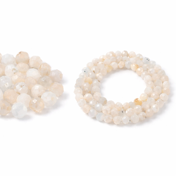 Kamień księżycowy tęczowy moonstone rainbow - kamień intuicji, kobiecości i harmonii - kula fasetowana 4 mm