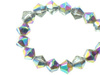 Koraliki Bicone Kryształki Szklane Szlifowane Tęczowy Crystal Platerowane 7x6mm 19cm ~32szt