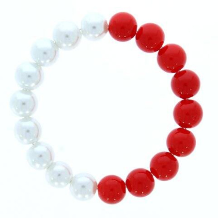 Bransoletka Kibica Polska w barwach narodowych Biało Czerwona 17cm