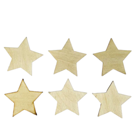 Drewniane scrapki gwiazdki gwiazdy ażurowe do dekoracji 20mm