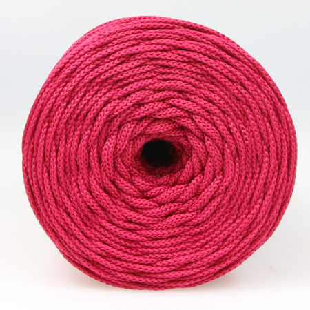 Sznurek poliestrowy płaski 5 mm bez rdzenia – do torebek i makramy, Malinowy | Raspberry Ruby | Mia Mote™ ByBag