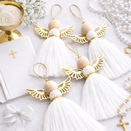 Zestaw do Makramy DIY na Aniołki Anioły Sznurek Biały i Skrzydła