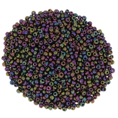 Koraliki paciorki szklane drobne seed beads do beadingu sutaszu 2mm czarny AB 