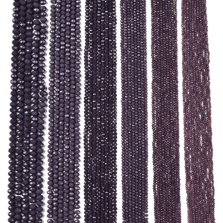 Koraliki Fasetowane Kryształki Szklane Rondelle Ametystowy 2.7x1.5mm