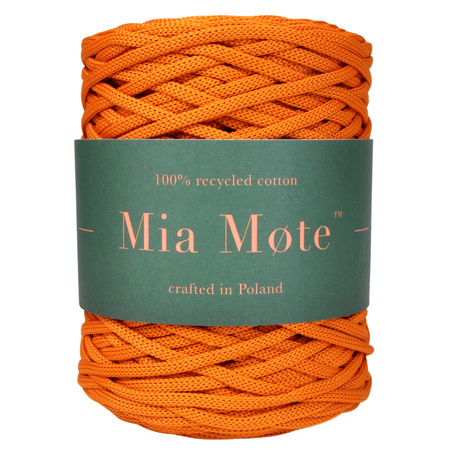 Sznurek poliestrowy płaski 3 mm bez rdzenia – do torebek i makramy, Pomarańczowy| Karneol | Mia Mote™ ByBag