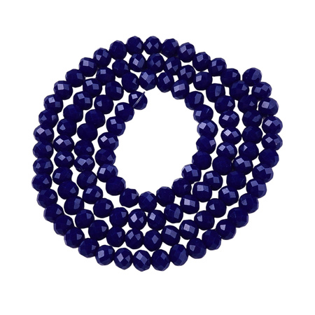 Koraliki Fasetowane Kryształki Szklane Rondelle Kobaltowy 3.8x3mm