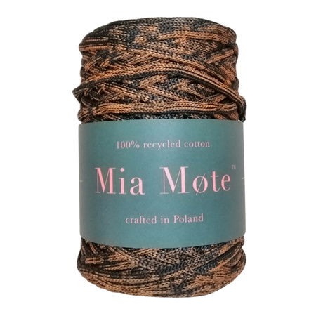 Mia Mote™ ByBag Line Sznurek Poliestrowy płaski bez rdzenia czarny z karmelową nitką 5mm