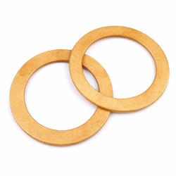 Drewniane uchwyty do toreb i makramy – obręcze 14 cm, naturalne lakierowane (2 szt.)
