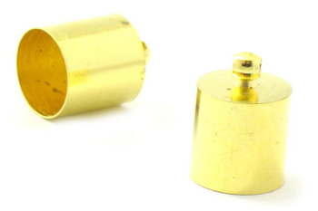 Końcówki Uchwyty do Wklejania rzemienia sznurka Kolor Złoty 14x10mm 9.5mm