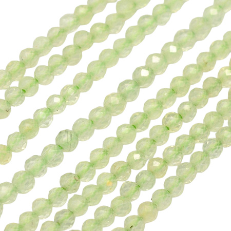 Prehnit zielony naturalny - kamień intuicji, uzdrowienia i spokoju - kula fasetowana 2mm