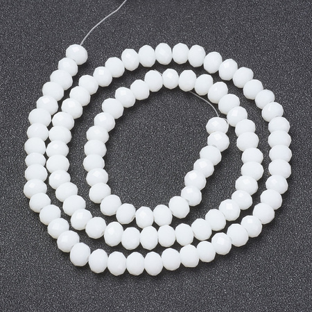 Koraliki Fasetowane Kryształki Szklane Rondelle Biały  2.7x1.5mm