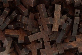 Krzyż Krzyżyk Drewniany do różańca brązowy 22x15mm