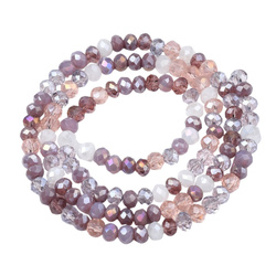 Koraliki Fasetowane Kryształki Szklane Rondelle Srebrna Orchidea 3x2mm