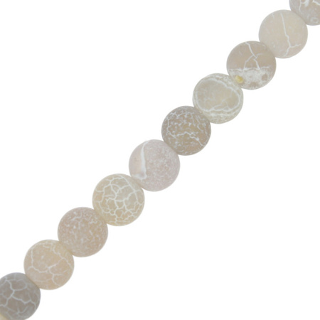 Agat Ognisty Frosted Light Grey Kamień Jubilerski gładki kula 6mm