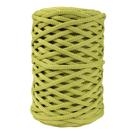 Sznurek poliestrowy płaski 5 mm bez rdzenia – do torebek i makramy, Oliwkowy | Green Opal | Mia Mote™ ByBag