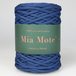 Sznurek poliestrowy płaski 5 mm bez rdzenia – do torebek i makramy, Niebieski Jeans | Lapis Lazuli | Mia Mote™ ByBag