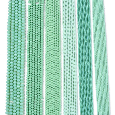 Koraliki Fasetowane Kryształki Szklane Rondelle Miętowy 3.8x3mm