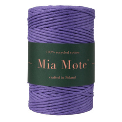 Mia Mote™ Classic Line Sznurek bawełniany skręcany do makramy Amethyst 3mm