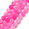 Agat Ognisty Frosted Deep Pink Kamień Jubilerski gładki kula 6mm