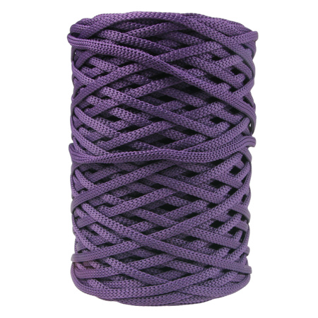 Sznurek poliestrowy płaski 5 mm bez rdzenia – do torebek i makramy, Ametystowy | Amethyst | Mia Mote™ ByBag