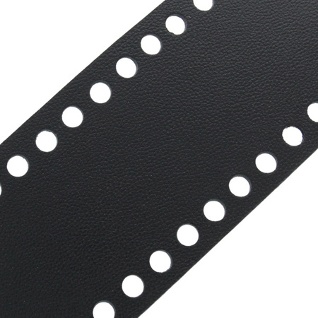 Dno do torebki baza spód makramy czarny 30.4x10cm otwory 10mm - skóra naturalna