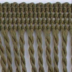 Frędzle skręcane Taśma dekoracyjna z frędzlami oliwkowy 60mm