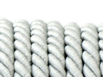 Sznur sznurek ozdobny skręcany srebrny 7mm