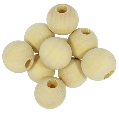 Koraliki Kule Drewniane Naturalne Surowe duży otwór 25mm