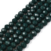 Koraliki Fasetowane Kryształki Szklane Rondelle Butelkowa zieleń 3.8x3mm