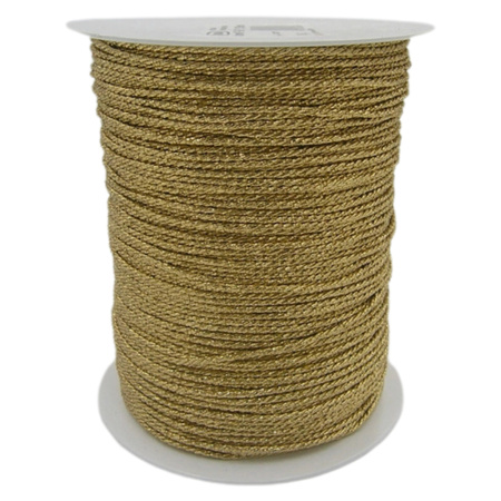 Sznurek Nylonowy Metalizowany Złoty 2mm 2PLY 250m