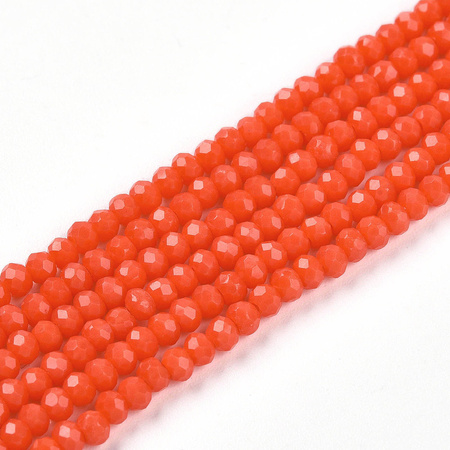 Koraliki Fasetowane Kryształki Szklane Rondelle Orange 2.7x1.5mm