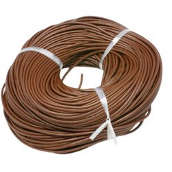 Rzemień Naturalny Skórzany Okrągły Brązowy 1mm