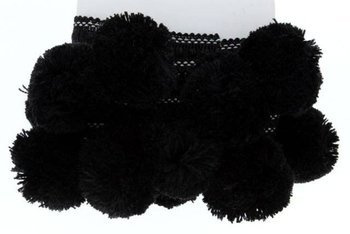 Taśma dekoracyjna z pomponami czarny 50mm