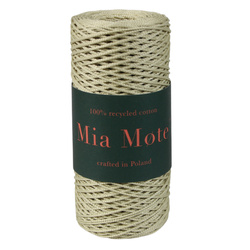 Mia Mote™ ByBag Line Sznurek pleciony poliestrowy okrągły 2mm Champagne złoty
