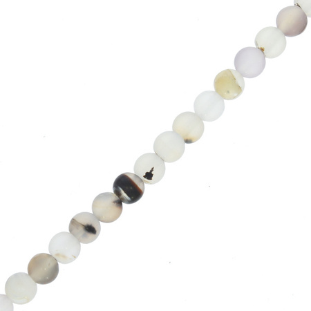 Agat Frosted Old Lace Kamień Jubilerski gładki kula 6mm