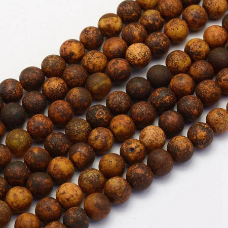 Agat Mat Rusty Kamień Jubilerski gładki kula 6mm