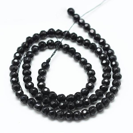 Jadeit Black Kamień Jubilerski Fasetowany kula 4mm