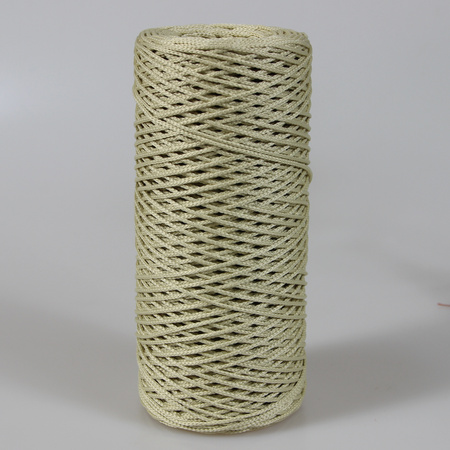 Mia Mote™ ByBag Line Sznurek pleciony poliestrowy okrągły 2mm Champagne złoty
