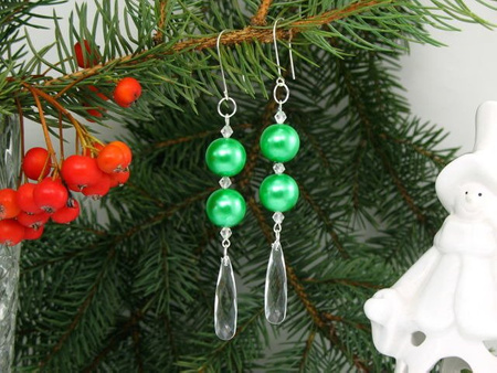 Kryształki Girlandy Perłowe Sopel na Choinkę 10cm